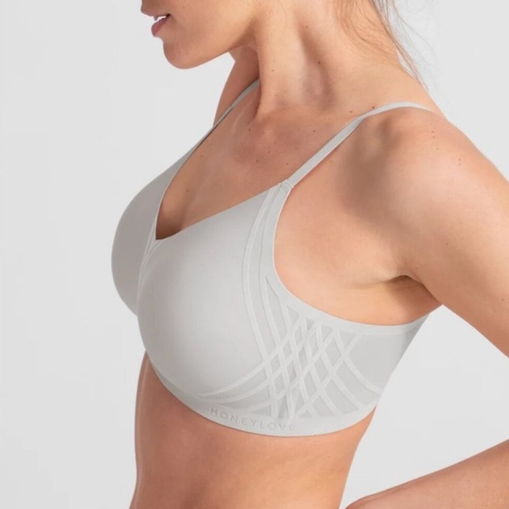 Honeylove Gray Seamless Bra with Textured Support